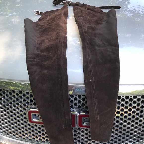 Brown Suede Full Chaps - Picture 2 of 3